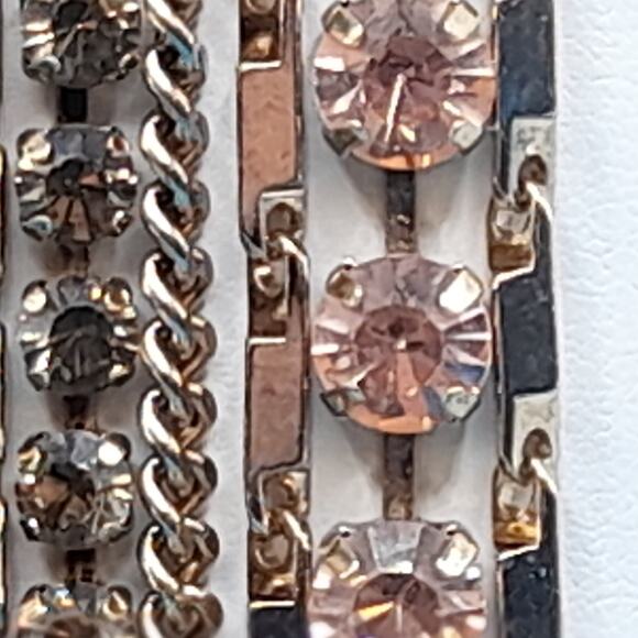 Rhinestone Chain Fringe Tassel Necklace, Made in Vietnam, 20", NWT - Picture 9 of 11